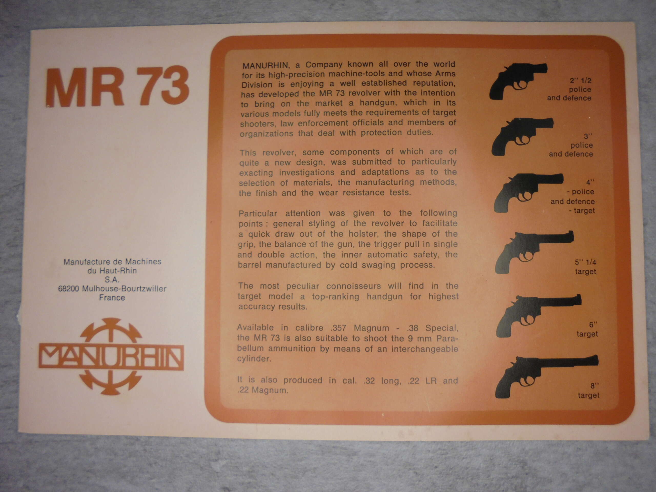 NOTICE MANURHIN MR73 EN ANGLAIS